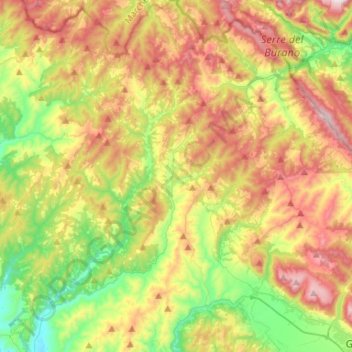 Pietralunga topographic map, elevation, terrain