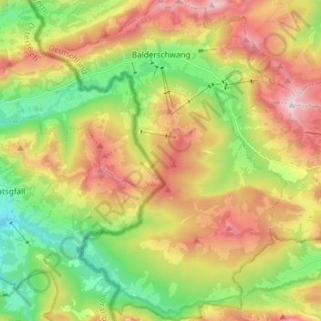 Balderschwang topographic map, elevation, terrain