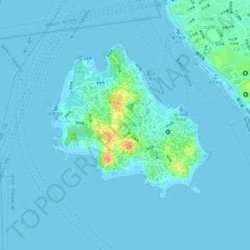 鼓浪屿 topographic map, elevation, terrain