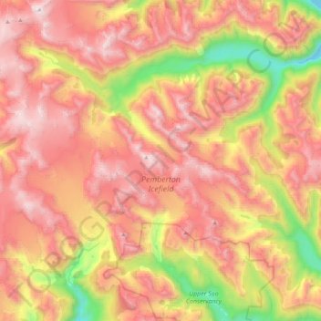 Pemberton Icefield topographic map, elevation, terrain