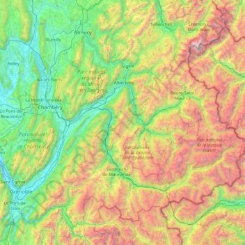 Saboya topographic map, elevation, terrain