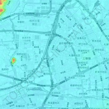 三墩镇 topographic map, elevation, terrain