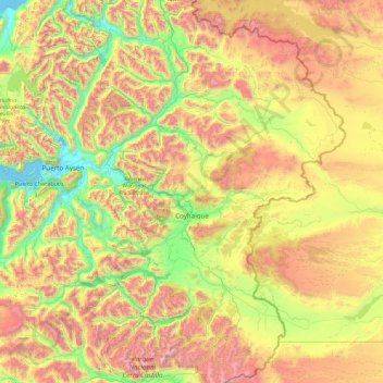 Coyhaique topographic map, elevation, terrain