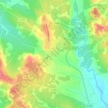 Puimisson topographic map, elevation, terrain