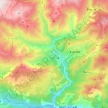 Rigaud topographic map, elevation, terrain