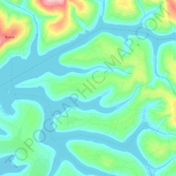 Mugesera topographic map, elevation, terrain
