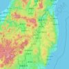 Fukushima Prefecture topographic map, elevation, terrain