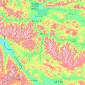 日松乡 topographic map, elevation, terrain