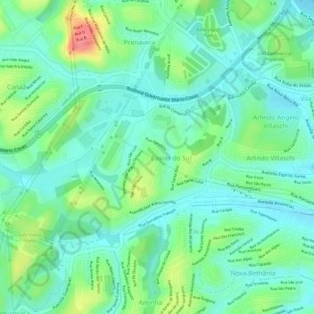 Caixas do Sul topographic map, elevation, terrain