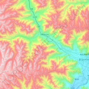 古荣镇 topographic map, elevation, terrain