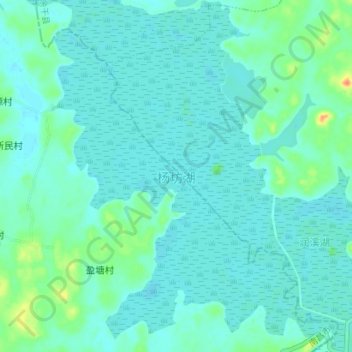 杨坊湖 topographic map, elevation, terrain