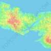 Queens County topographic map, elevation, terrain