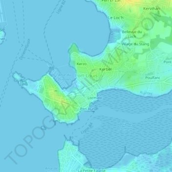 Port-Louis topographic map, elevation, terrain