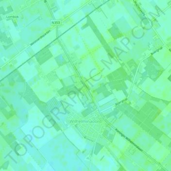 Wilhelminaoord topographic map, elevation, terrain