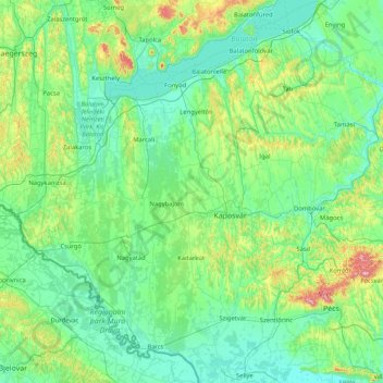 Komitat Schomodei topographic map, elevation, terrain