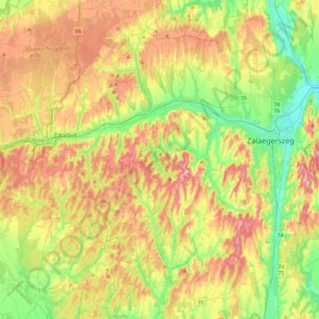 Zalaegerszegi espereskerület topographic map, elevation, terrain