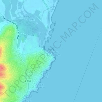 Port de Saint-Aygulf topographic map, elevation, terrain