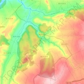 Pedraza topographic map, elevation, terrain