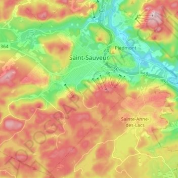 Saint-Sauveur topographic map, elevation, terrain
