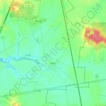 Rully topographic map, elevation, terrain