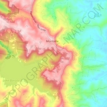 Montville topographic map, elevation, terrain