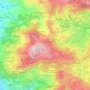 Upper Quezon Hill topographic map, elevation, terrain