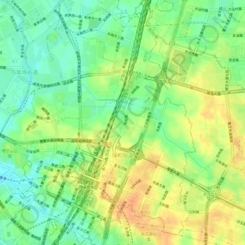 保和街道 topographic map, elevation, terrain