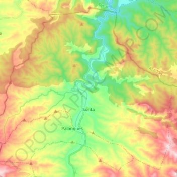 Zorita del Maestrazgo topographic map, elevation, terrain