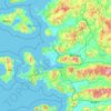 Izmir topographic map, elevation, terrain