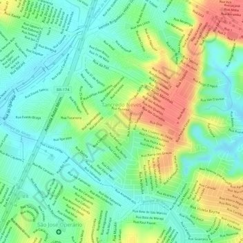 Tancredo Neves topographic map, elevation, terrain