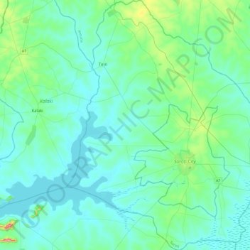 Soroti topographic map, elevation, terrain