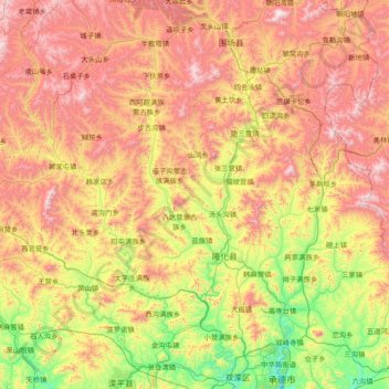 Longhua County topographic map, elevation, terrain