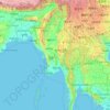 Myanmar topographic map, elevation, terrain