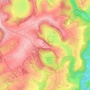 Immerath topographic map, elevation, terrain