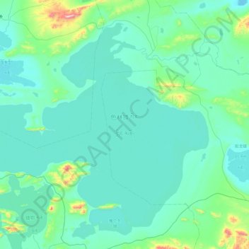 色林错 topographic map, elevation, terrain