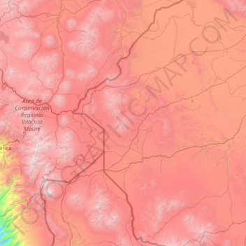 Río Maure topographic map, elevation, terrain