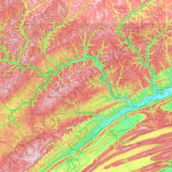Clinton County topographic map, elevation, terrain