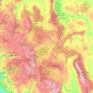 Mono County topographic map, elevation, terrain