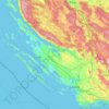 Gespanschaft Zadar topographic map, elevation, terrain