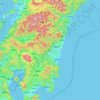 宮崎県 topographic map, elevation, terrain