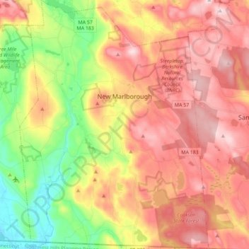 New Marlborough topographic map, elevation, terrain