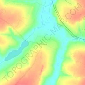 Бобрава topographic map, elevation, terrain