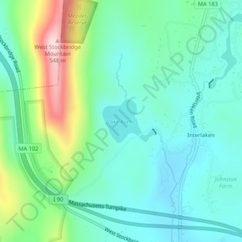 Lake Averic topographic map, elevation, terrain