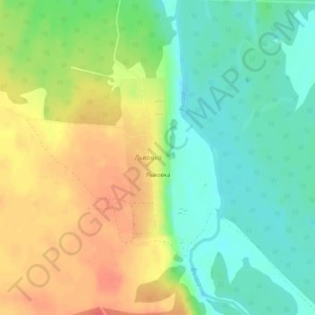 Львовка topographic map, elevation, terrain