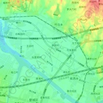 长湖 topographic map, elevation, terrain