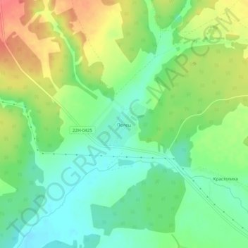 Полец topographic map, elevation, terrain