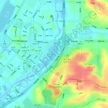 民歌湖 topographic map, elevation, terrain