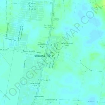 Kampung Baru Tongkang Pecah topographic map, elevation, terrain