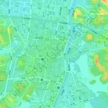 街心公园 topographic map, elevation, terrain