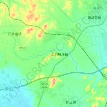 凉水河 topographic map, elevation, terrain